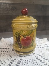 Vintage Lefton Cookie Jar Canister #4131 Small Chip On Top Apple (See Pic)