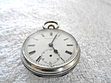 English Lever Pocket Watch Silver Case AL Dennison 1906 Birmingham 49mm dia