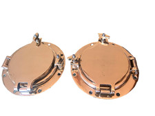  Brass Ships Portholes With Deadlight, Swing Plate Glass and 2 Dog clamps