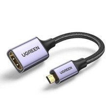 Ugreen Micro HDMI to HDMI Adapter Cable Aluminium Male To Female 4K@60Hz - 0.25m
