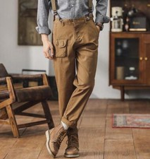 Mens Cotton Khaki Cargo Casual