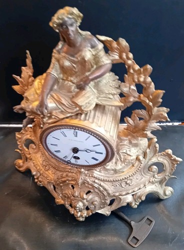 Clock with lady figure - clock,