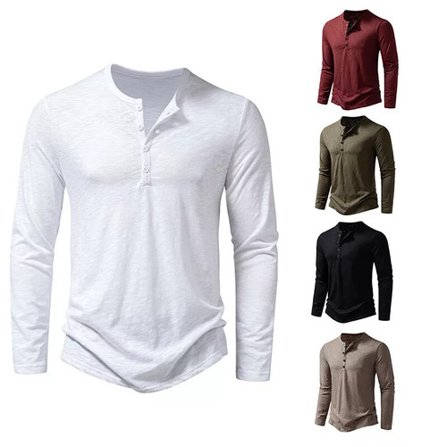Mens summer solid button - summer, v