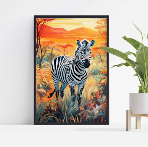 Zebra grassland portrait - grassland,