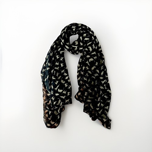 Soft chiffon cat print fashion - print,
