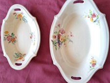 Two Lovely A J wilkinson Vintage Royal Staffordshire Pottery Honeyglaze Dishes