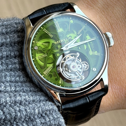 Merkur tourbillon watch - tourbillon,