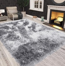 Large Fluffy Shaggy Rug Soft Sparkle Carpet Anti-Slip Living Room Bedroom Mat