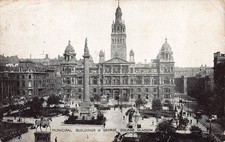 Municiplal Buildings George Square Glasgow Scotland Old Postcard c1928