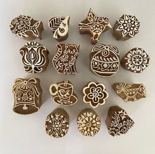15 INDIAN HANDCARVED WOOD