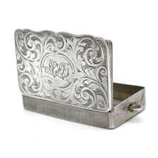 Antique solid silver snuff box - silver,