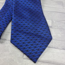 SIMON JERSEY Tie Blue Black Necktie Neck Classic Width Short Length
