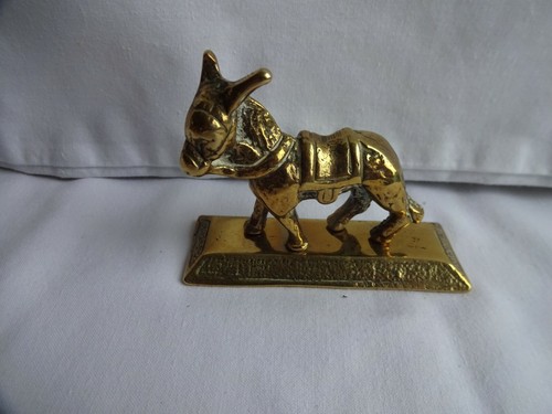 Vintage cute brass donkey - brass,