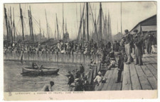 Tuck's  Postcard Lowestoft A Corner of Trawl Fish Market Posted 1904 Suffolk