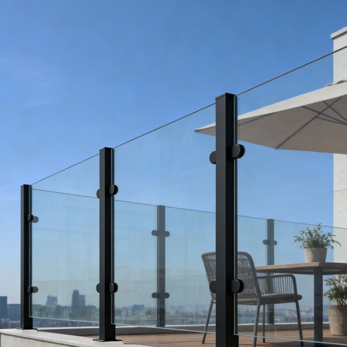 Balcony pool glass panel - balcony,