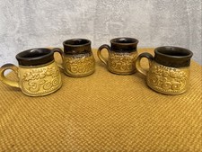 Vintage Rustic Stoneware Coffee/Tea Mugs Stonebridge Studio Pottery Handmade UK