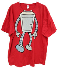Bender Futurama T-Shirt Gildan 100% Cotton (Mens Extra Large XL Size) Red Colour