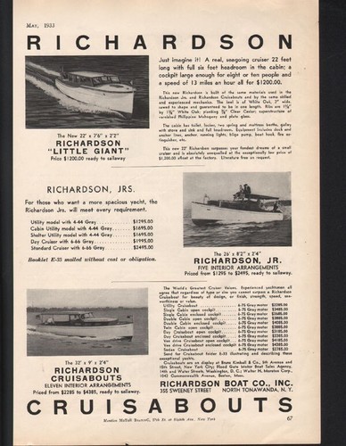 1933 richardson cruiser yacht - 1933,