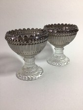 2 Glass Containers For Potpourri Or Bonbons. Smoked And Silvered glass.