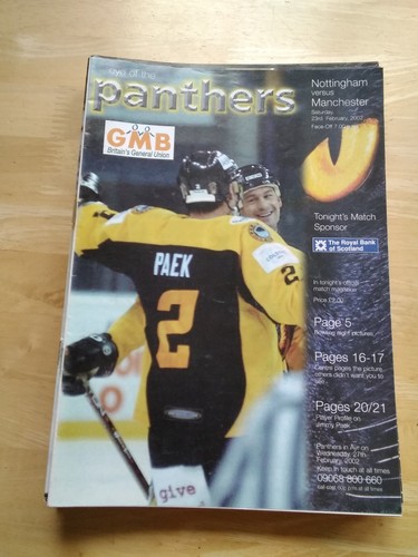 2001 nottingham panthers v - 2001/02,