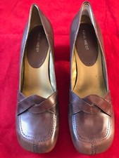EX DISPLAY BRAND NEW NINE WEST Women's Saddle Leather 3" Heel Shoes UK 7 US10