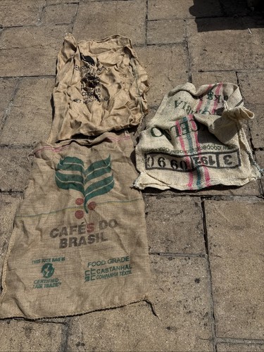 Used hessian coffee sacks - 3,