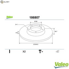 2x BRAKE DISC 186807 FOR SEAT