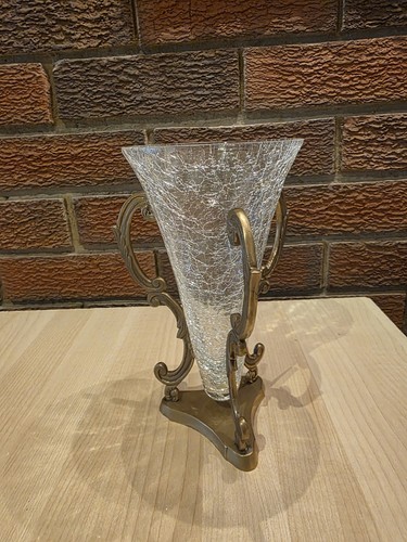 Vtg old crackled clear glass - crackled,