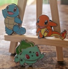  Pokemon Enamel Pin Badges: Charmander, Bulbasaur, Squirtle, Official product