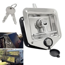 Stainless Steel T-Handle Latch Door Lock with key gasket for Camper Trailer New