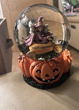 Halloween Snow Globe 6” Tk Maxx With & 3 Ghosts in Bike Happy Halloween 