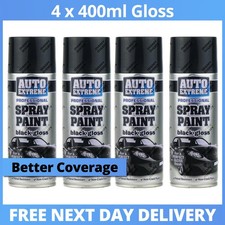 4 x 400ml Black Gloss Spray