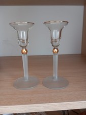 Pair Frosted & Clear Glass
