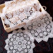Round Cotton Crochet Lace Doily Handmade Placemat Flower Coaster Mat 20/30/40CM