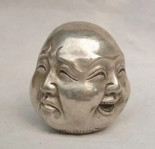 Buddhism tibet silver 4 - cm,