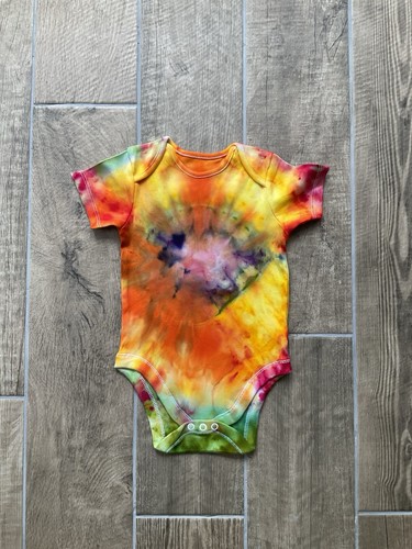 Tie dye baby grow - grow, vest