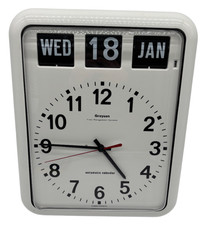 Grayson Automatic Calendar Clock G 239 Quartz Wall Time Date Day - D29 O894