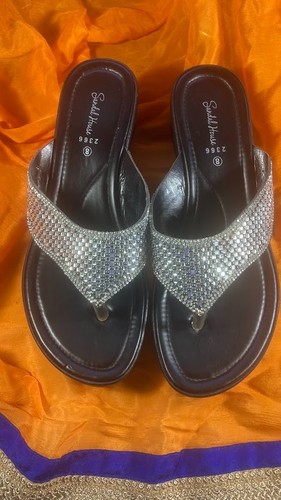 Sandal house black rhinestone - black,