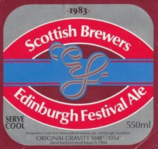 BEER BOTTLE LABEL - SCOTTISH & NEWCASTLE BREWERIES - EDINBURGH FESTIVAL ALE