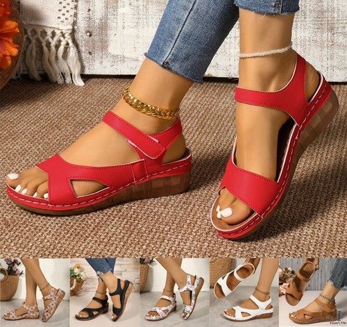 Womens mid wedge heel sandals - womens,