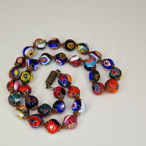 Millefiori glass necklace - millefiori,