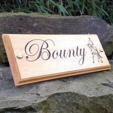 Horse stable name - plate, wooden
