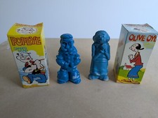 Vintage 1980 Popeye and Olive Oyl Novelty Soaps by Cliro in original packaging.