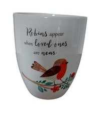 Ceramic Plant Pot Garden Robin