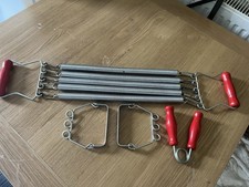 Vintage Spenby Chest Expander 5 Spring Exercise Trainer Red Wooden Handles