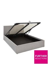 Alexis Ottoman Double Bed - Grey Spacious Stylish Bedroom Storage Solution