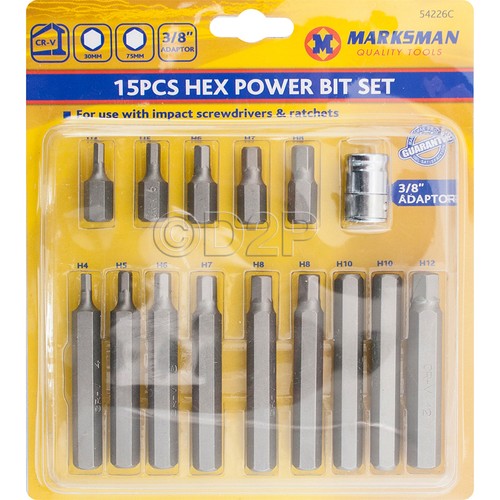 15pc hex allen key - 15pc, power
