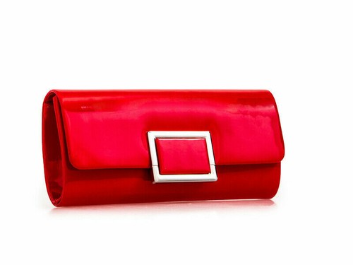 Ladies buckle patent clutch - ladies,