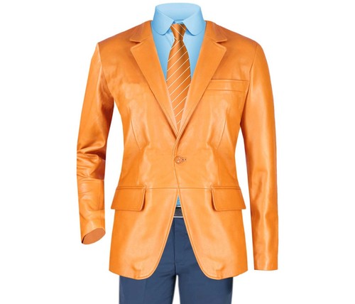 Orange genuine lambskin - genuine,