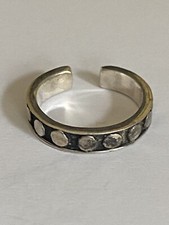 Vintage Sterling Silver Medieval Style Stud Ring Size J
